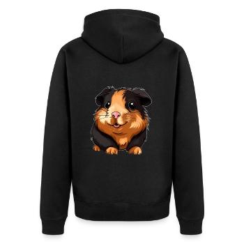 Meerschweinchen für eine Meerschweinchen - Unisex Premium Bio Zip Hoodie - Schwarz - Hinten - Nico (187cm)