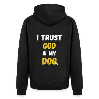Hund Pfote Hundeliebe Herz Vertrauen Hundebesitzer - Unisex Premium Bio Zip Hoodie - Schwarz - Hinten - Nico (187cm)