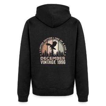 Incomparable since December 1996 28 Anniversary - Unisex Premium Organic Zip Hoodie - black - Back - Nico (187cm)