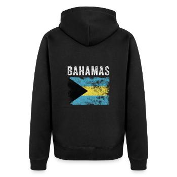 Bahamas Flag Distressed - Bahamian Flag - Unisex Premium Organic Zip Hoodie - black - Back - Nico (187cm)