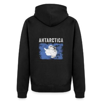 Antarctica Flag Vintage - Drapeau de l’Antarctique - Veste à capuche bio Premium Unisexe - noir - Dos - Nico (187cm)