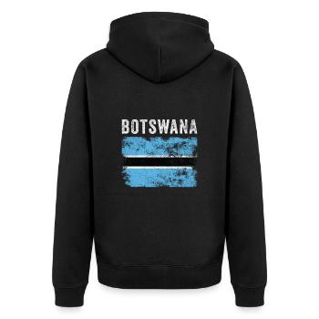 Drapeau du Botswana Drapeau botswanien en détresse - Veste à capuche bio Premium Unisexe - noir - Dos - Nico (187cm)