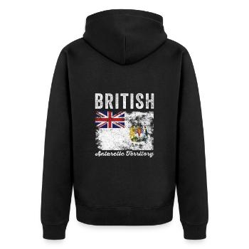 British Antarctic Territory Flag - Unisex Premium Organic Zip Hoodie - black - Back - Nico (187cm)