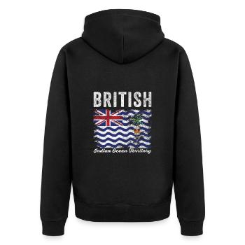 British Indian Ocean Territory Flag - Unisex Premium Organic Zip Hoodie - black - Back - Nico (187cm)