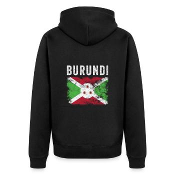 Drapeau du Burundi en détresse - Drapeau burundais - Veste à capuche bio Premium Unisexe - noir - Dos - Nico (187cm)