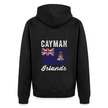 Drapeau des îles Caïmans en détresse - Veste à capuche bio Premium Unisexe - noir - Dos - Nico (187cm)