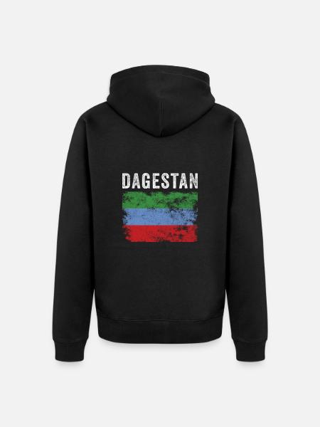 Dagestan Flag Distressed - Dagestan Flag - Unisex Premium Organic Zip Hoodie - black