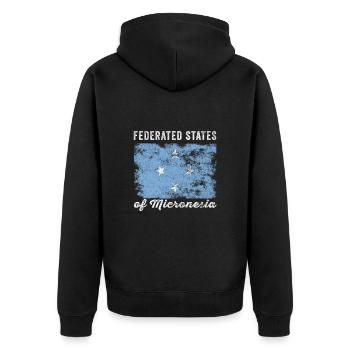 Drapeau des États fédérés de Micronésie - Veste à capuche bio Premium Unisexe - noir - Dos - Nico (187cm)