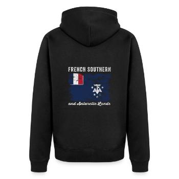 Français drapeau des terres australes et antarctiques - Veste à capuche bio Premium Unisexe - noir - Dos - Nico (187cm)