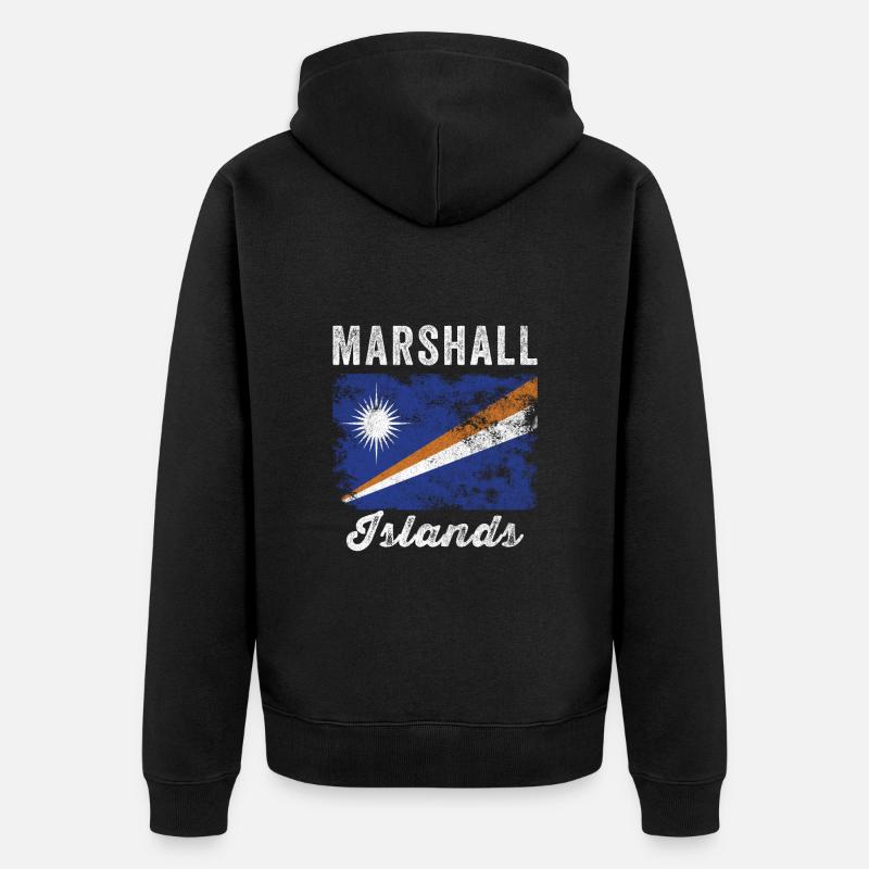 Marshall Islands Flagge Distressed - Unisex Premium Bio Zip Hoodie - Schwarz