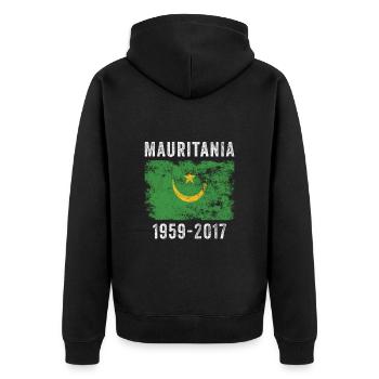 Mauritanie 1959-2017 Drapeau en détresse - Veste à capuche bio Premium Unisexe - noir - Dos - Nico (187cm)