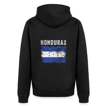 Drapeau du Honduras en détresse - Drapeau hondurien - Veste à capuche bio Premium Unisexe - noir - Dos - Nico (187cm)