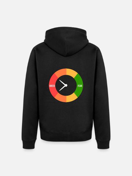 Greed > fear - Unisex Premium Organic Zip Hoodie - black