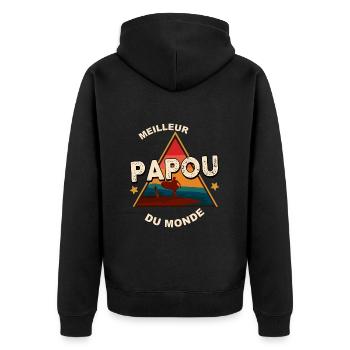 Meilleur Papou du monde - Veste à capuche bio Premium Unisexe - noir - Dos - Nico (187cm)