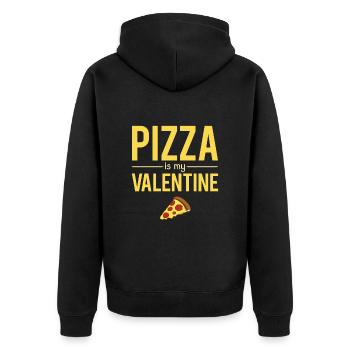 Pizza Is My Valentine Blague Saint Valentin Humour - Veste à capuche bio Premium Unisexe - noir - Dos - Nico (187cm)