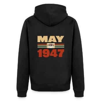 76e anniversaire mai millésime 1947 idée cadeau - Veste à capuche bio Premium Unisexe - noir - Dos - Nico (187cm)
