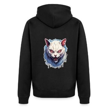 Cat Horror Halloween - Unisex Premium Organic Zip Hoodie - black - Back - Nico (187cm)