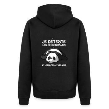 Panda misanthrope - Veste à capuche bio Premium Unisexe - noir - Dos - Nico (187cm)