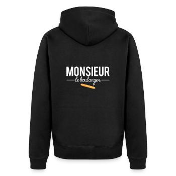 Monsieur le boulanger meilleur boulanger humour - Veste à capuche bio Premium Unisexe - noir - Dos - Nico (187cm)