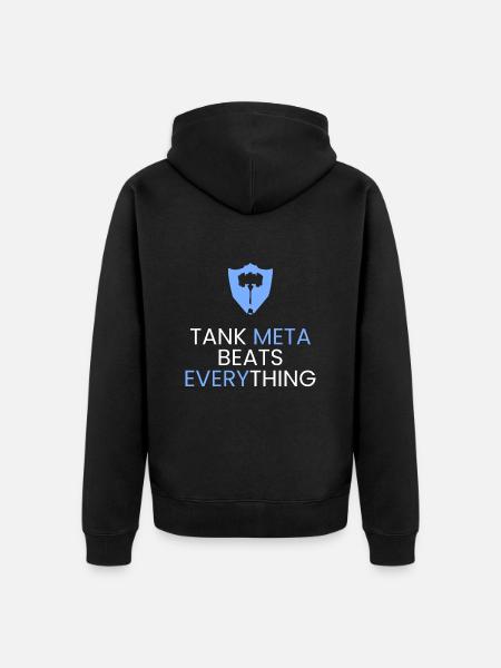 Tank Meta defeats everything - Unisex Premium Organic Zip Hoodie - black