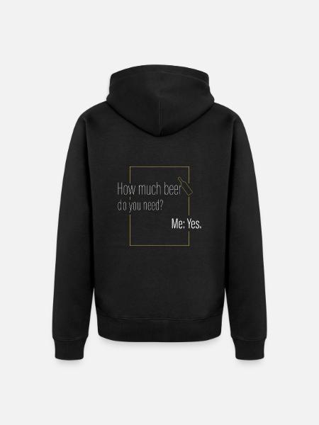 How much beer? - Unisex Premium Organic Zip Hoodie - black