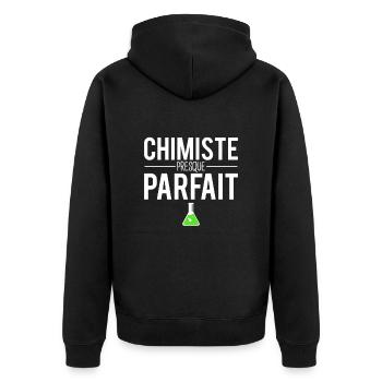 Chimiste presque parfait métier profession - Veste à capuche bio Premium Unisexe - noir - Dos - Nico (187cm)