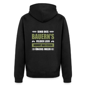 Landwirt Demo Bauern Protest Trecker Bauerndemo - Unisex Premium Bio Zip Hoodie - Schwarz - Hinten - Nico (187cm)