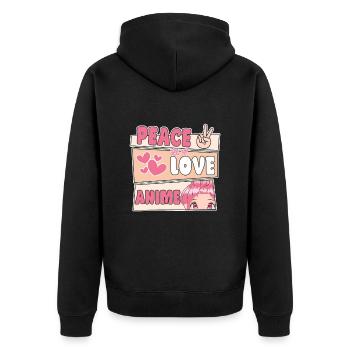 Cute Japanese Manga Women Girls Gift Otaku Kawaii - Unisex Premium Bio Zip Hoodie - Schwarz - Hinten - Nico (187cm)