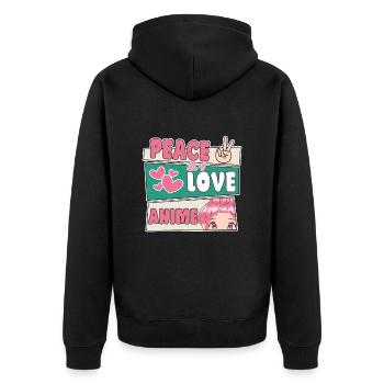 Peace Love Anime Japonais Anime Manga Cadeaux - Veste à capuche bio Premium Unisexe - noir - Dos - Nico (187cm)