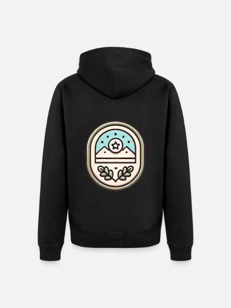 Einfache Abzeichen-Design-Soft-Illustration - Unisex Premium Bio Zip Hoodie - Schwarz