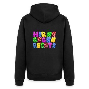 AfD stoppen gegen rechts Demokratie Vielfalt links - Unisex Premium Bio Zip Hoodie - Schwarz - Hinten - Nico (187cm)