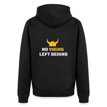 No Viking left behind! - Unisex Premium Organic Zip Hoodie - black - Back - Nico (187cm)