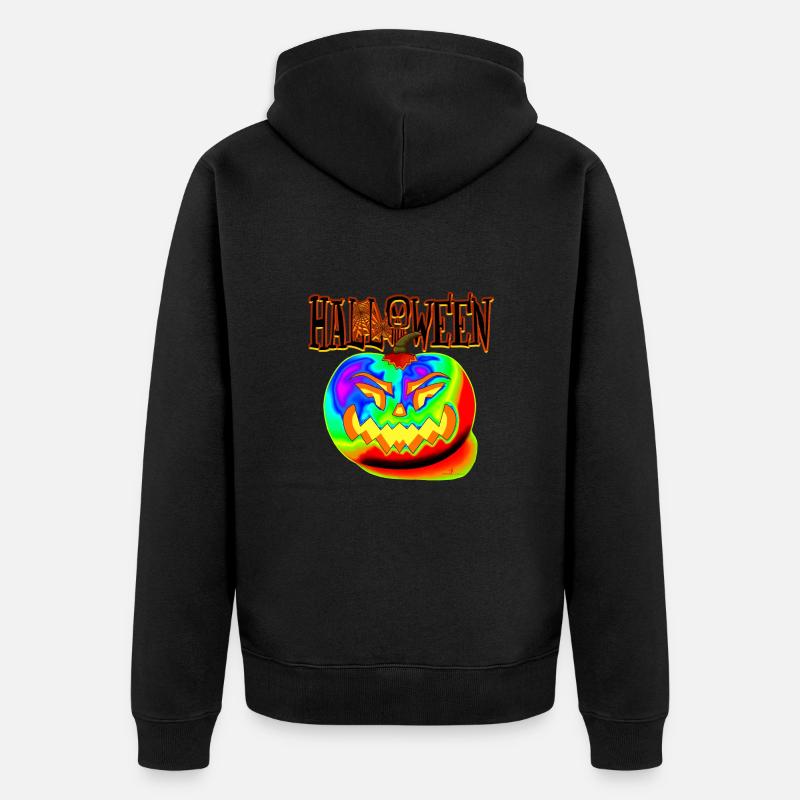 HELLOWEEN REGENBOGEN - Unisex Premium Bio Zip Hoodie - Schwarz