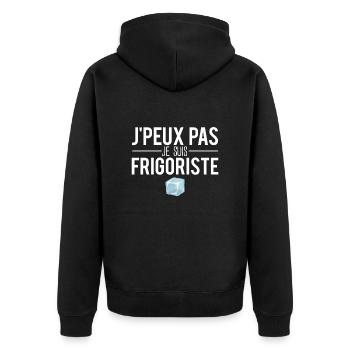 J'peux pas je suis frigoriste métier profession - Veste à capuche bio Premium Unisexe - noir - Dos - Nico (187cm)