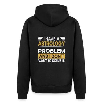 Astrology is my hobby - Unisex Premium Organic Zip Hoodie - black - Back - Nico (187cm)