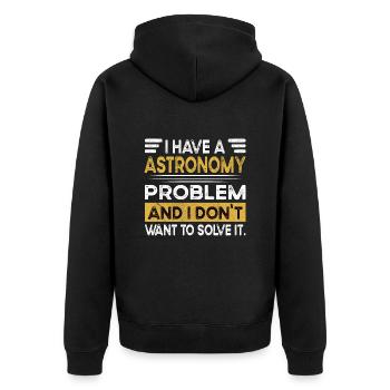 Astronomy is my hobby - Unisex Premium Organic Zip Hoodie - black - Back - Nico (187cm)