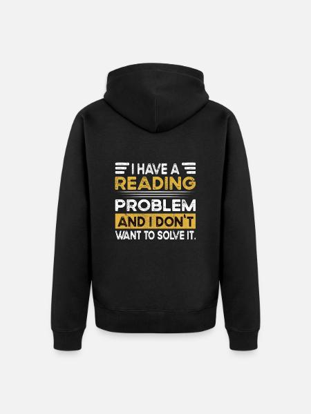 Reading is my hobby - Unisex Premium Organic Zip Hoodie - black