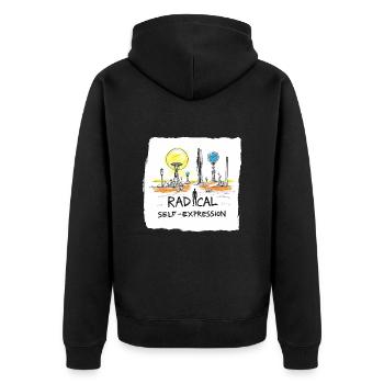 Radical self-portrayal - Unisex Premium Organic Zip Hoodie - black - Back - Nico (187cm)
