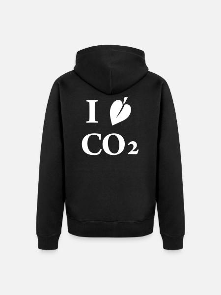 i love co2 - Unisex Premium Organic Zip Hoodie - black
