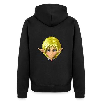 Portrait of an Elf - Unisex Premium Organic Zip Hoodie - black - Back - Nico (187cm)