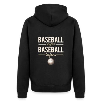 Baseball Un Jour Baseball Toujours Sport Humour - Veste à capuche bio Premium Unisexe - noir - Dos - Nico (187cm)