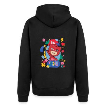 PJ Masks Be You With Owlette And Little Symbols - Unisex Premium Organic Zip Hoodie - black - Back - Nico (187cm)