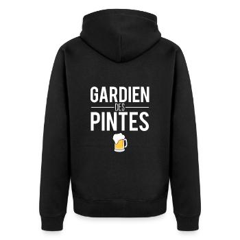 Gardien des pintes blague bière apéro humour - Veste à capuche bio Premium Unisexe - noir - Dos - Nico (187cm)