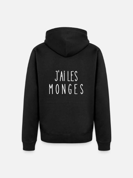 j'ai les monges - Veste à capuche bio Premium Unisexe - noir