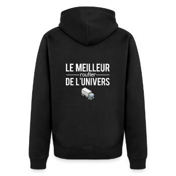 Le meilleur routier de l'univers chauffeur camion - Veste à capuche bio Premium Unisexe - noir - Dos - Nico (187cm)