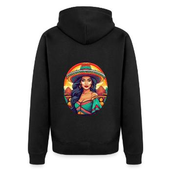 5 de Mayo Party Drinko de Mayo pretty Latina - Unisex Premium Organic Zip Hoodie - black - Back - Nico (187cm)