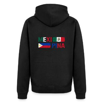 Philippinen Filipina Mexiko Herz DNA I Geschenk - Unisex Premium Bio Zip Hoodie - Schwarz - Hinten - Nico (187cm)