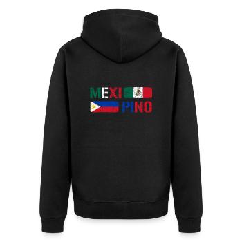 Philippinen Filipino Mexiko Herz DNA I Geschenk - Unisex Premium Bio Zip Hoodie - Schwarz - Hinten - Nico (187cm)