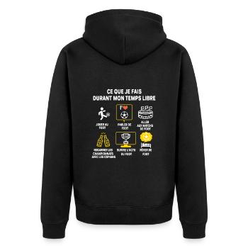 Football supporter Joueur Cadeau Humour foot - Veste à capuche bio Premium Unisexe - noir - Dos - Nico (187cm)