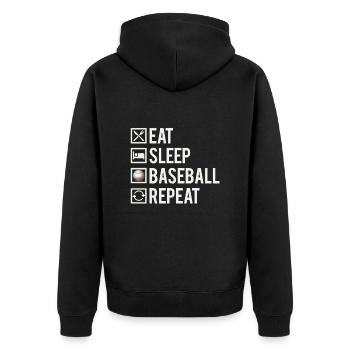 Eat Sleep Baseball Repeat Sport Humour - Veste à capuche bio Premium Unisexe - noir - Dos - Nico (187cm)
